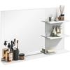 Wall Mounted Bathroom Mirror, 2 Side Shelves, Bottom Shelf, 75 X 10 X 48 Cm, White