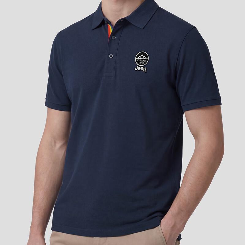 Jeep Herren-Poloshirt mit kurzen Ärmeln aus Seidenmischung