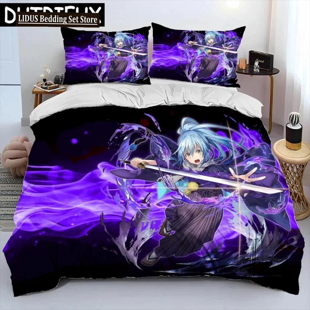 I Got Reincarnated As A Slime Anime Comforter Bedding SetDuvet Cover Bed Set Quilt Cover Pillowcaseking Queen Size Bedding Set