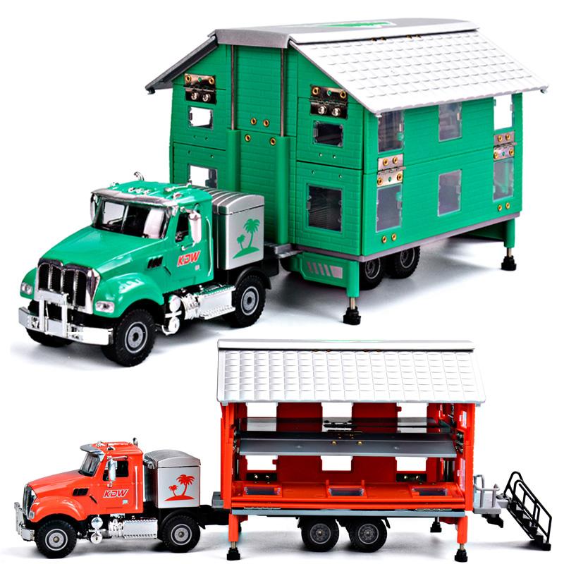 1/50 Alloy Luxury RV Recreational Vehicle Car Model Metal Camper Van Motorhome Double Deck Touring Travel Car Model Children Toy Gift