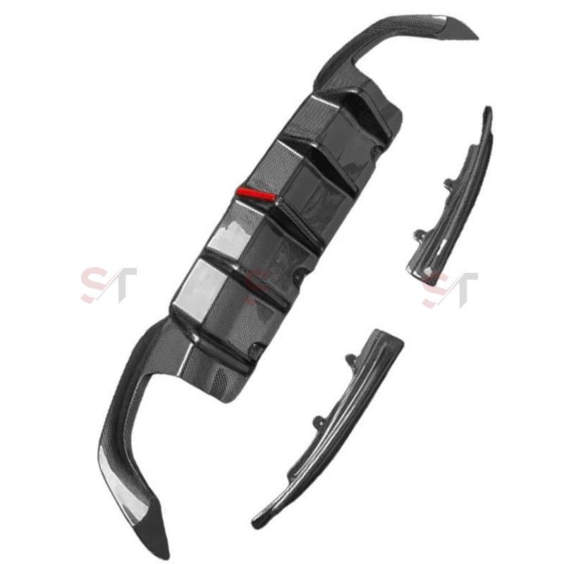 BMW 3 Series G20/G28 Carbon Fiber Rear Diffuser with Corner Extensions & Lights