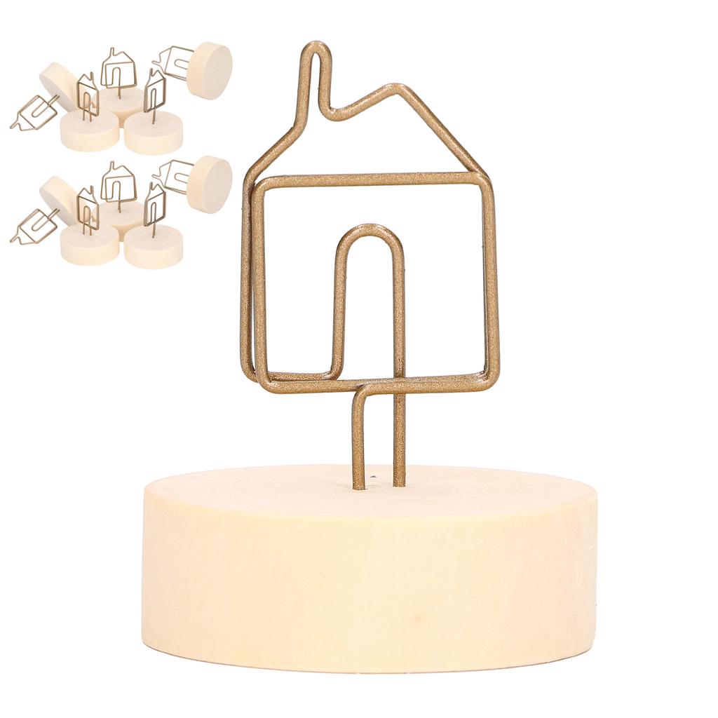 10Pcs Table Card Holder Retro House Shape Cute Design Business Card Photo Holder for Office Home