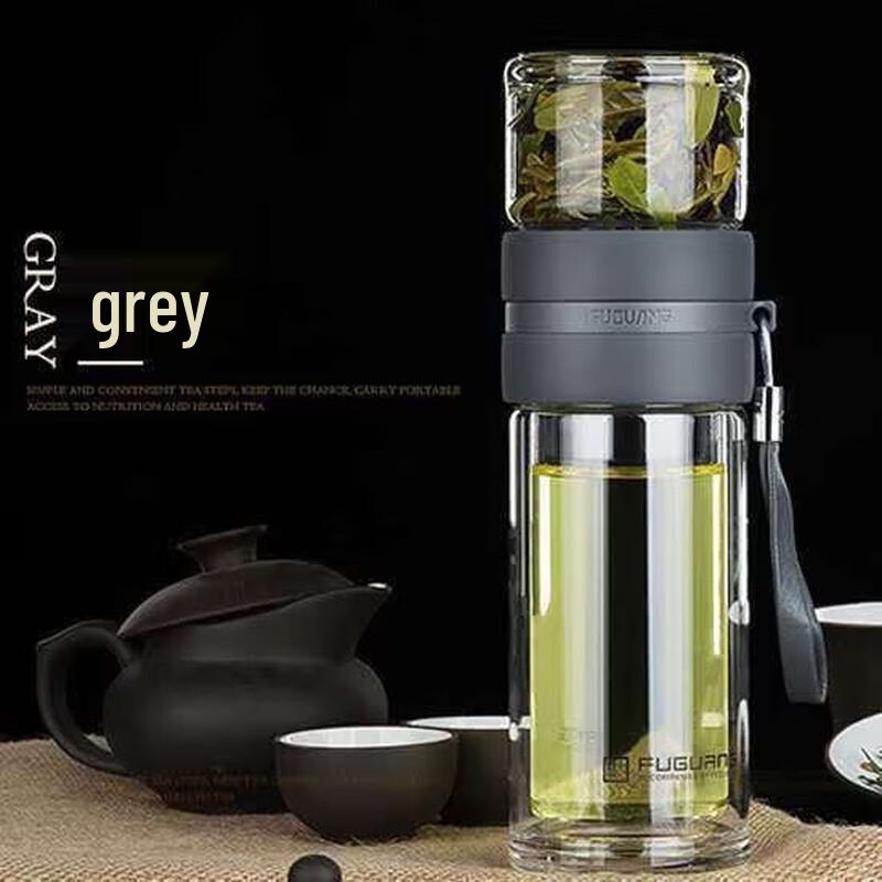 Fuguang Tea Master Double-Layer Glass Tea Infuser Mug