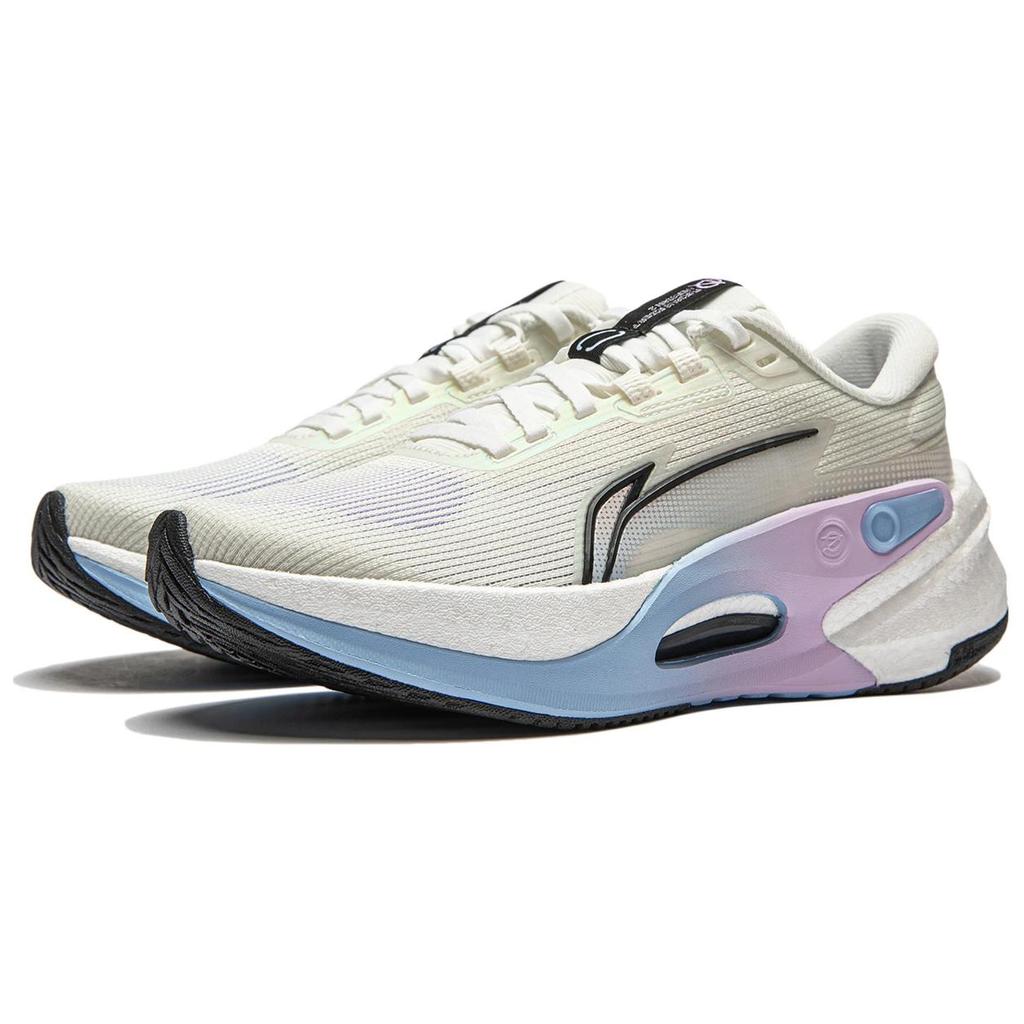 New LINING Furious Rider 7.0 V2 Running Shoes Women's Low Top Ivory/Black/Sky Blue ARZU004-9