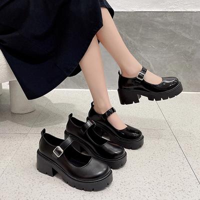 New Women Lolita Shoes Japanese Style Mary Jane Shoes Women Vintage High Heels Platform College Student Big Size Shoes for Women