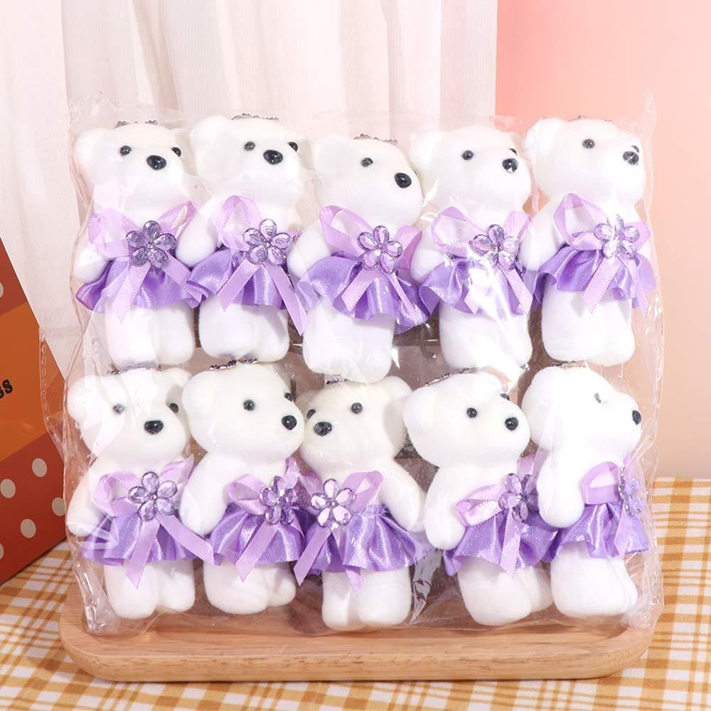 10pcs/set Plush Animal Bear Plush Foam Toys Foam Bear Cartoon Bouquet Doll  Graduation Gifts