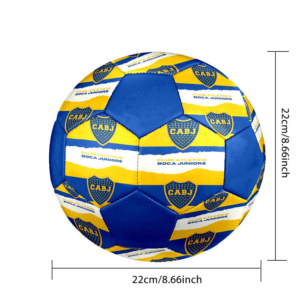 CABJ Boca Juniors Indoor Soccer Ball Colorful All Ages Size 5 Machine Stitched PVC Competition Ready Durable High-Bounce
