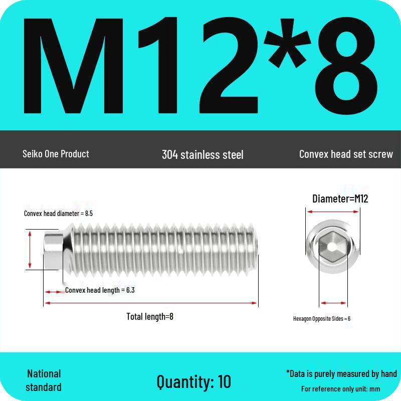 304 Stainless Steel Cup Point Grub Screw - Sizes M3 To M10