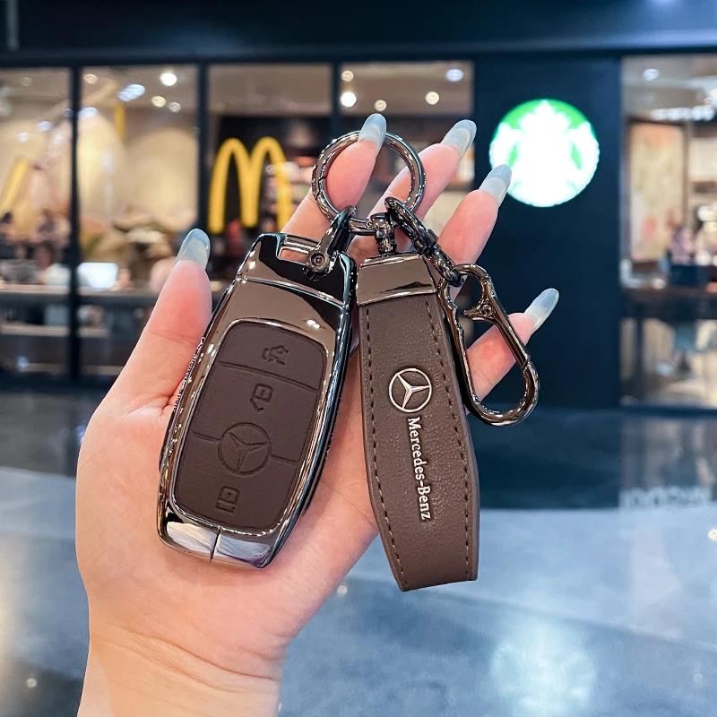 Hot Car Sticker Car Key Cover Case Shell Fob For Mercedes Benz A C E S G Class GLC CLE CLA GLB GLS W177 W205 W213 W222 X167 AMG