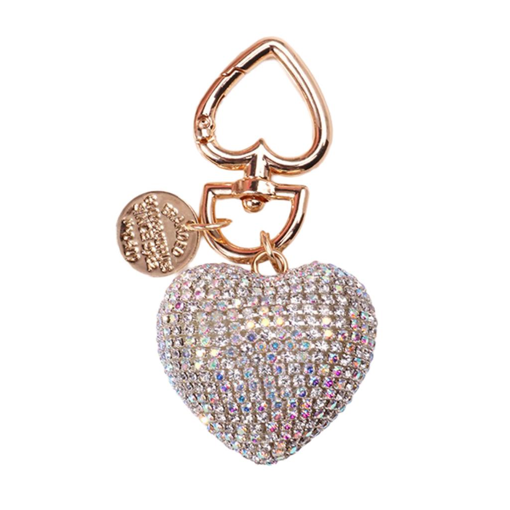 Dazzling Heart Pendant Keychain Love Shaped Cellphones Straps Unique Rhinestones Bag Pendant Stylish Phone Charm Jewelry