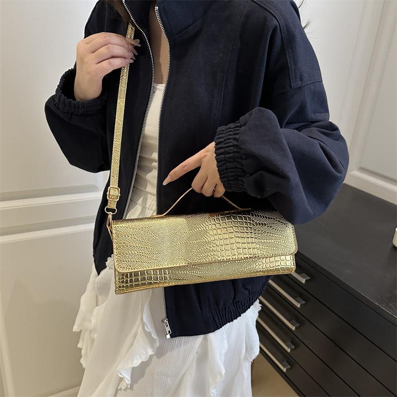 Niche design long handbag light luxury high texture temperament simple shoulder messenger bag solid color versatile women's bag