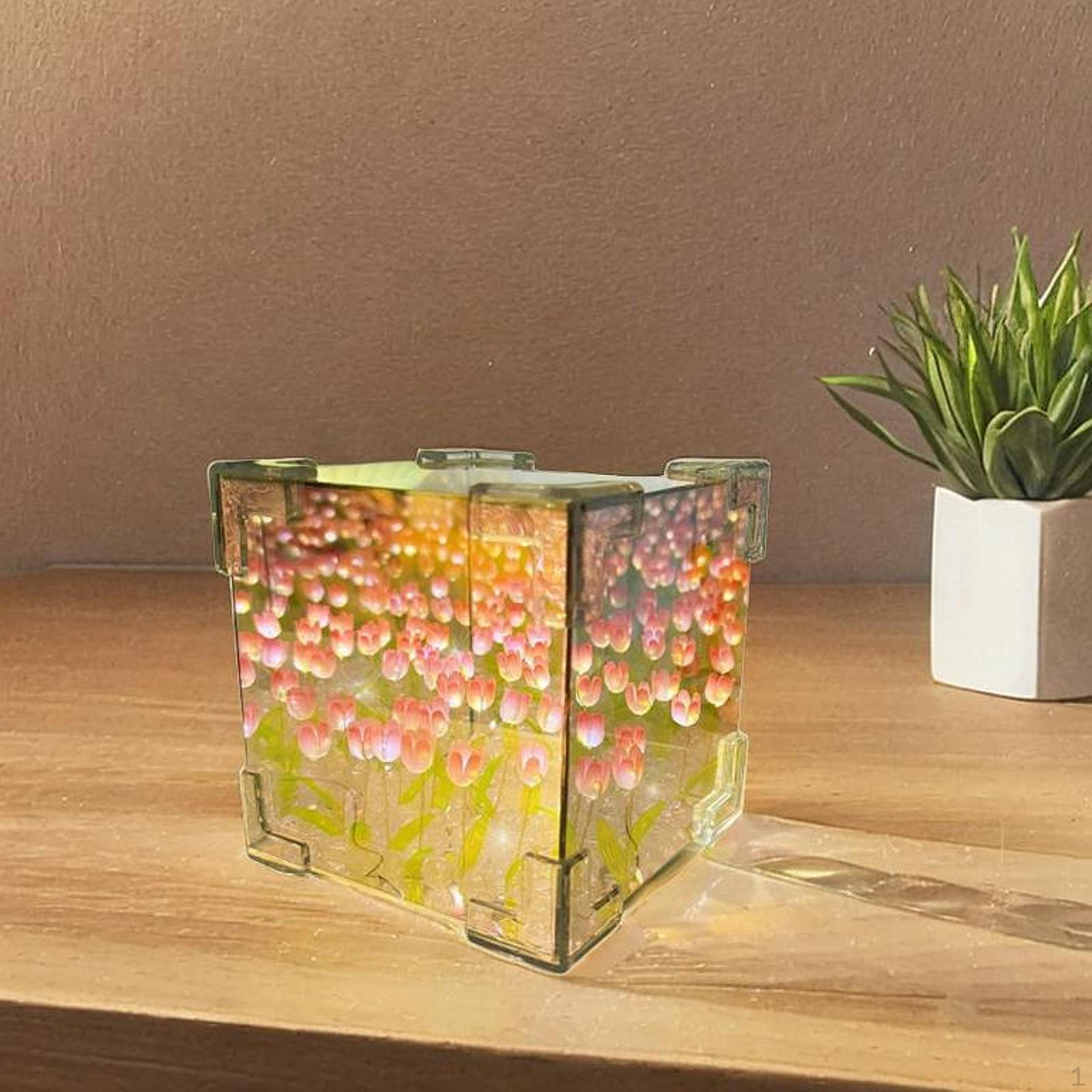 DIY Тюльпан Ночник Материал Упаковка Прикроватная Лампа Акриловый Цветок Морской Эффект — фото 9