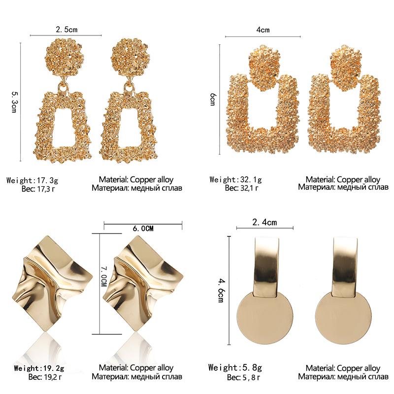 Statement Earrings For Women Geometric Metal Female Dangle Earrings Trendy Jewelry Accessories