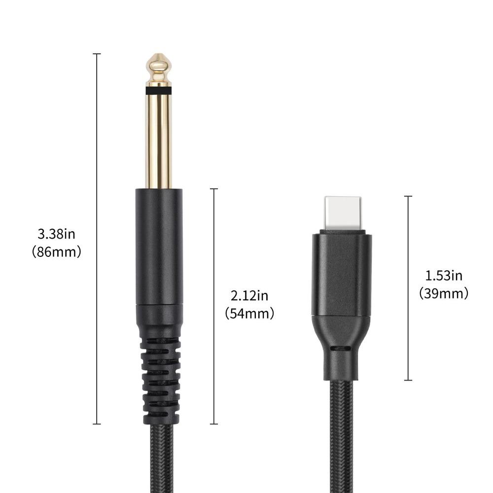 Compatible 1/4 Inch USB C to TS Cable Plug and Play USB Type C Audio Cable USB C to 6.35mm Cable Electric Guitar