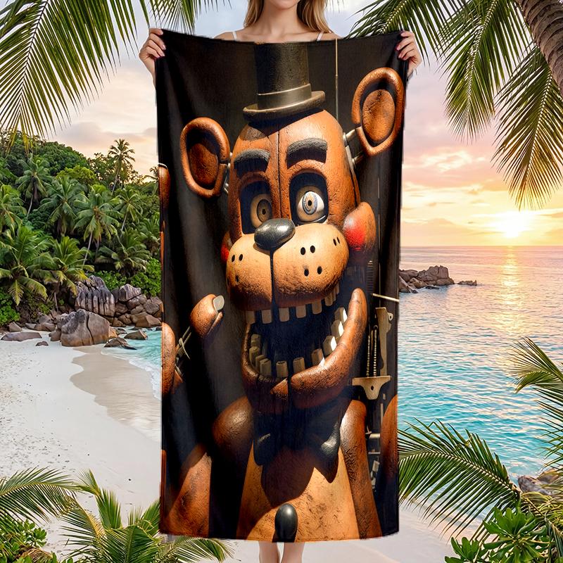 Freddy Bear Fashion Beach Towel: Ideal for Summer Adventures Soft, absorbent and quick drying suitable for swimming and bathing