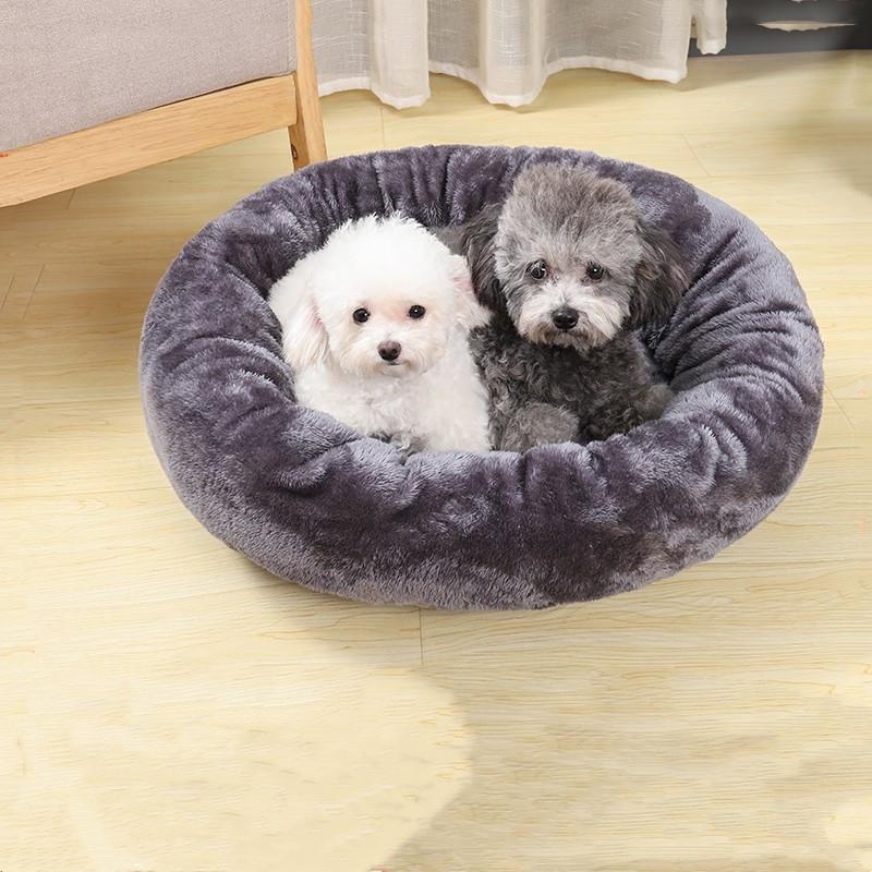 Hundebett Rund Waschbar Haustierbett Winter Warm Schlafen Plüsch Hundehütte Katzenmatten Welpen Kissenmatte Hund Katze Betten für große Hunde