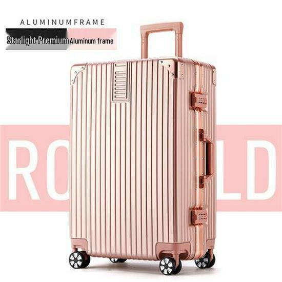 Aluminiowa walizka na kółkach męska i damska z uniwersalnymi kółkami i zamkiem szyfrowym - 20" i 24"