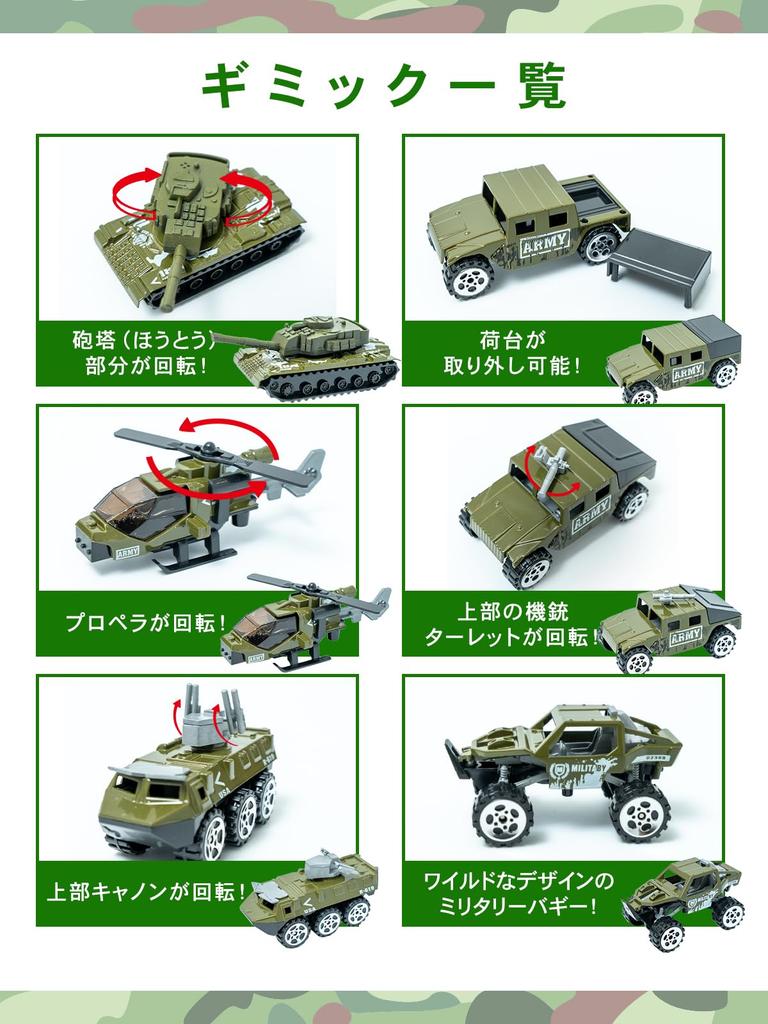 by a Preschool Military Vehicle Set and Helicopters Military Trailer 6 Military [Supervised Teacher] (Die-cast) "Tanks Move! (Large + Vehicles)"