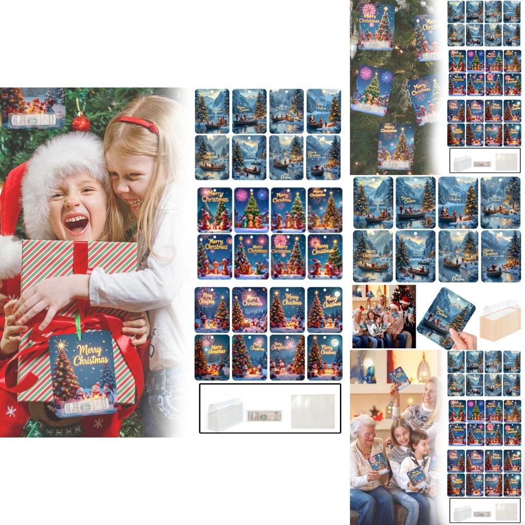 Christmas Money Holder Featuring Beautiful Tree Pattern Perfect For Gift Wrapping