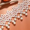 Fashion Bridal Lace Pearl Necklace White Lace Exaggerated Necklace Multi-layer Accessories