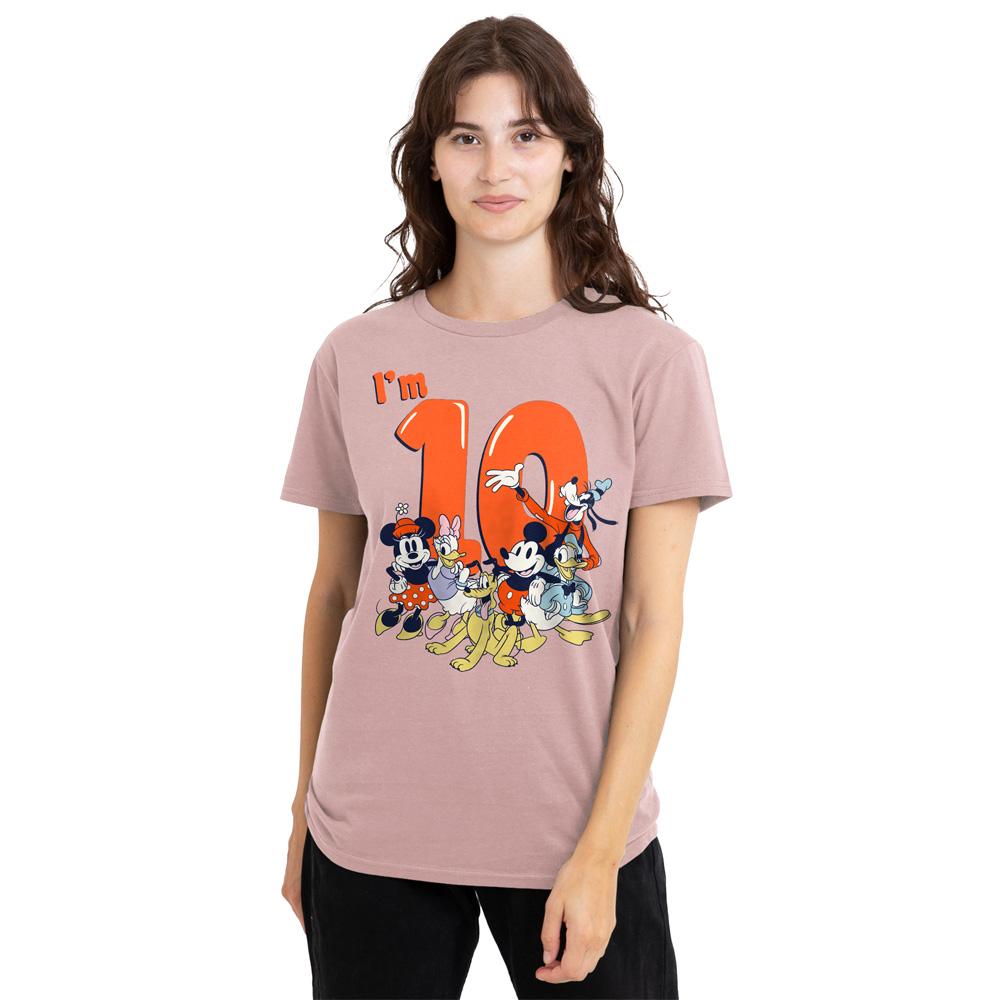 Mickey Mouse & Friends Womens/Ladies Vintage Group 10th Birthday T-Shirt