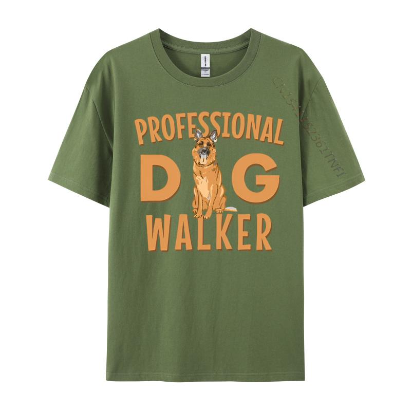 Mens Tshirt Professional Dog Walker Cute German TShirt Oversized Clothes Cotton Pritned Tshirt Black Graphic T Shirts