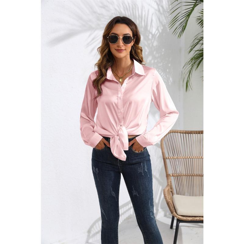 Cămașă de damă cu mânecă lungă, de primăvară, toamnă, articole fierbinți.