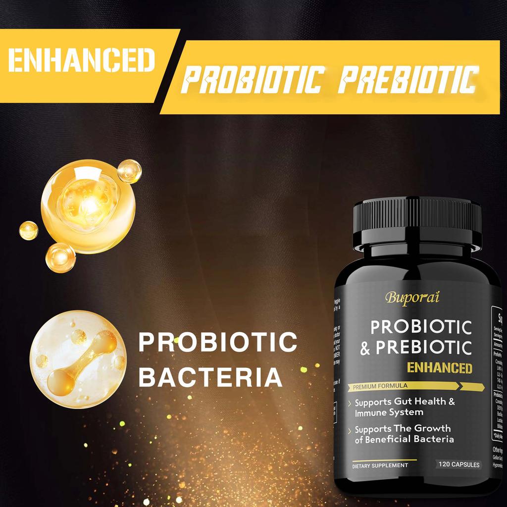 Compound Probiotic Capsules, Multi-strain Lactobacillus and Bifidobacteria, Prebiotics, Dietary Supplements, Suitable for Adults.