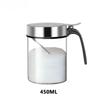 1Pcs Glass Seasoning Jar Stainless Steel Lid With Spoon Condiment Bottle Salt Shaker Kitchen Supplies Storage Set Spice Boxes