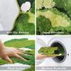Cute Green Moss Floral Shag Bathroom Rugs Leaf Bath Mats for Bathroom Decor Soft Non Slip Washable Absorbent Floor Carpet