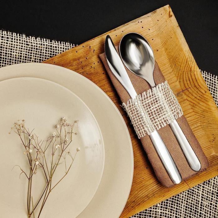 Chemin De Table En Jute - CREATIVE DECO - Lot De 2 - Blanc - 5cm X 5m - Deco Mariage