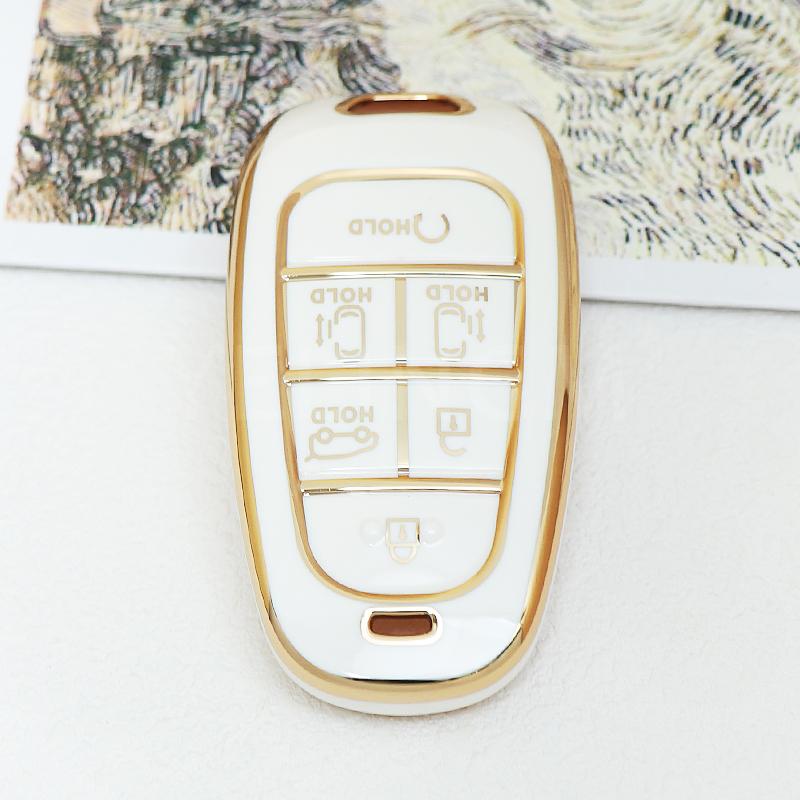 6 7 Buttons Tpu Car Key Cover Auto Shell Fob Case Keychain For Hyundai Santa Fe Tucson Nexo Nx4 Atos Solaris Prime