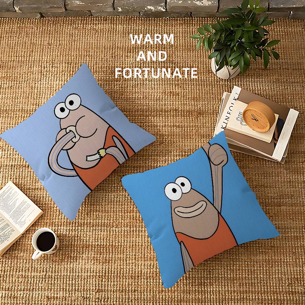 Bikini Bottom Characters Humorous Cushion Cover Pillowcase Upholstery Sofa Throw Pillow Home Decor Pillowcas