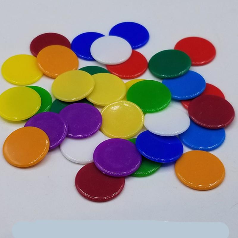 100Pcs 19Mm Transparent Chips Plastic Counting Supplies Counters For Maths Board Game Token