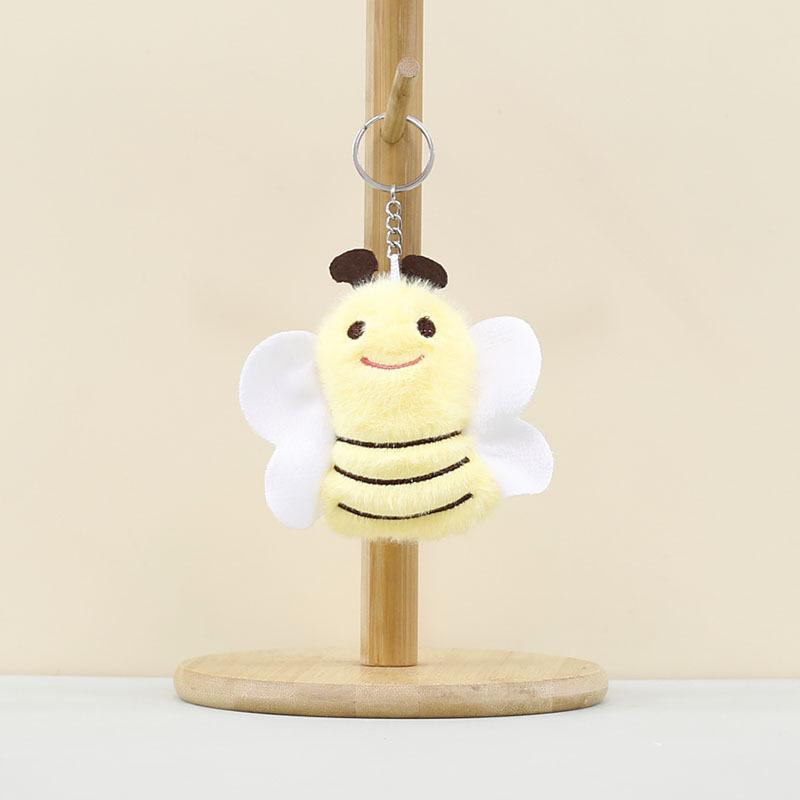 Bee Whimsical Cartoon Plush Keychain Accessory Cute And Adorable Doll For Backpacks And Keys