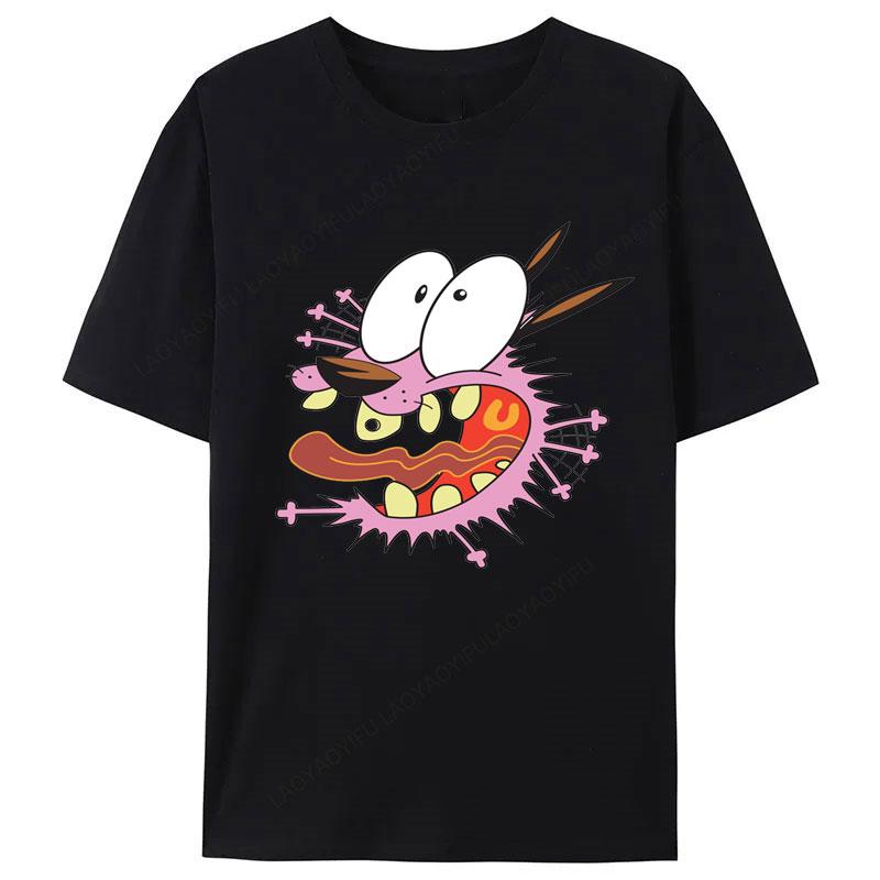 Courage The Cowardly Dog Animated Movie Promo Nerd T Shirt 2025 Summer New Arrival for Kids Gifts Clothes Camisa Creativity Tee