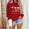 Women's Casual Fashion Round Neck Long Sleeve Christmas Printed Sweatshirt