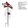 Solar Powered Landscape Path Markers Red Bird Garden Stake Light, Waterproof Lamp with Warm Glow, Lights Outdoor Metal Yard Decor