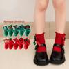 Red Green Leg Warmers Bow Christmas Hosiery New Princess Socks  Kids