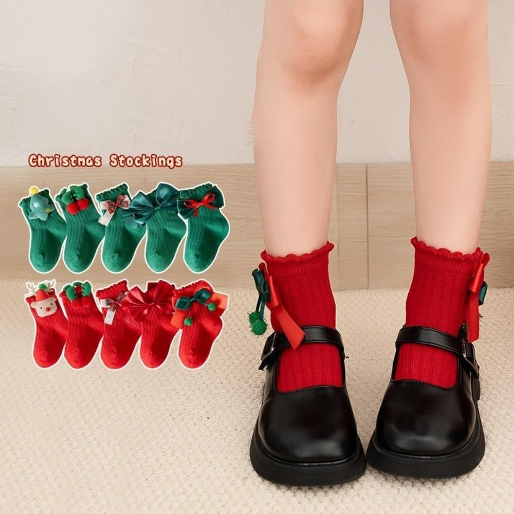 Bow Calf Sock Cotton Christmas Hosiery New Princess Socks  Kids