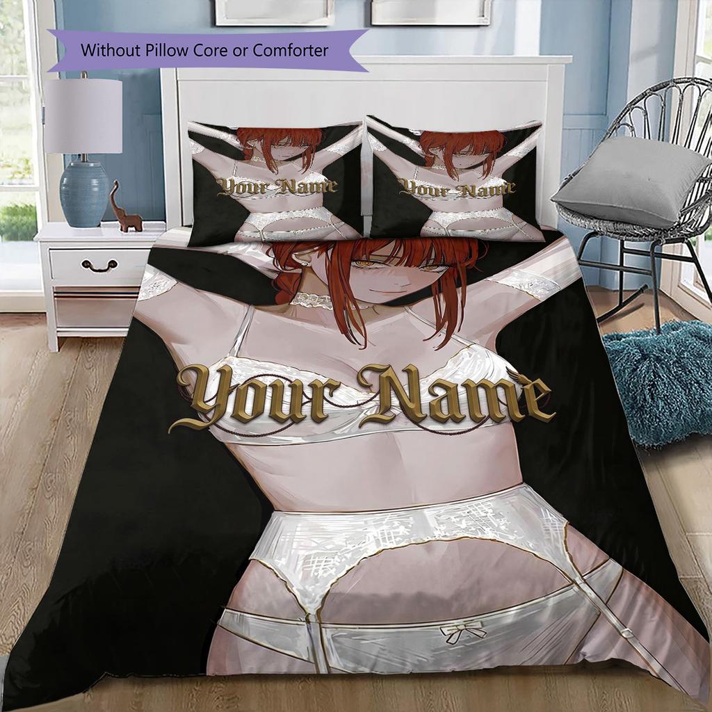 Angel Wings Fantasy Custom Name Pattern Bedding Quilt Set Quilt Cover Pillowcase Home Birthday Gift(1 * duvet cover + 2 * pillowcase, without core)