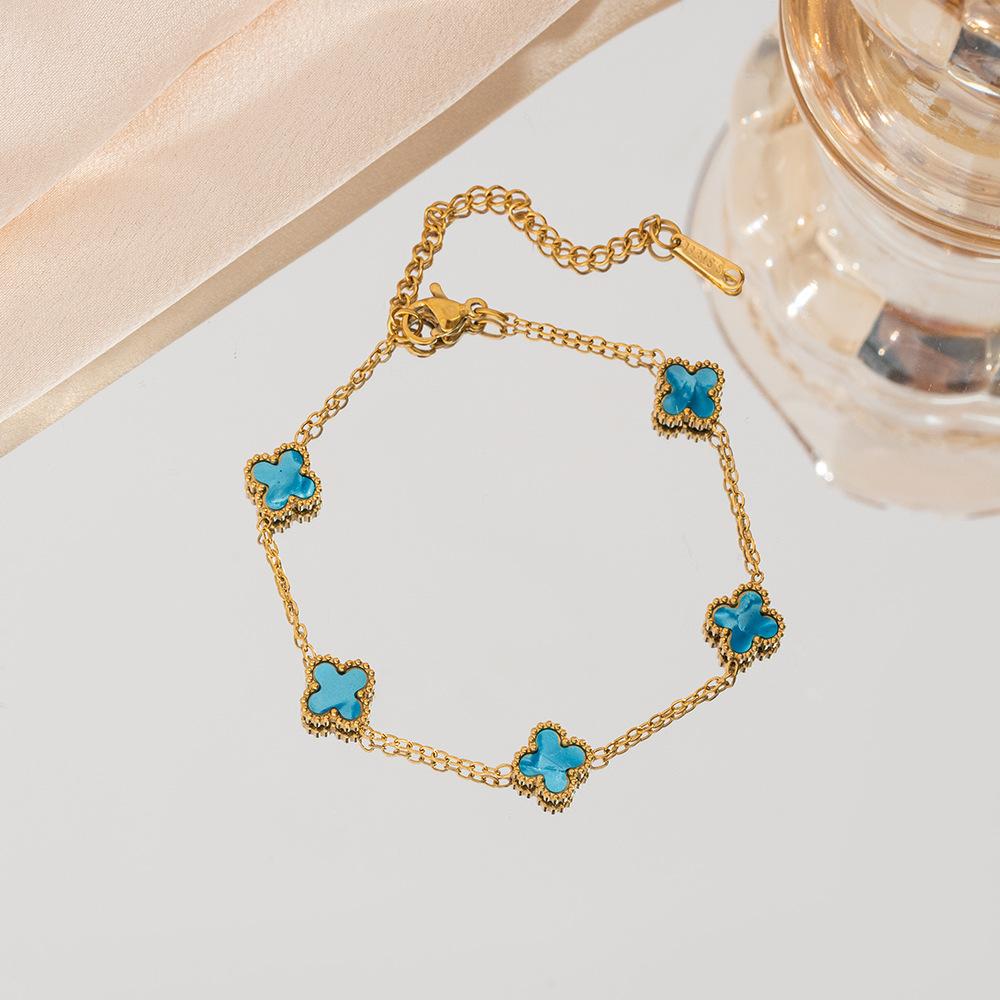 9mm Four-leaf Clover Bracelet A Luxurious and High-end Women's Jewelry Piece That Won't Fade A Unique and Minimalist Bangle