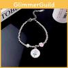 Pink Tulip Elegant Flower Bracelet For Women Highend Geometric Design 2024 Summer