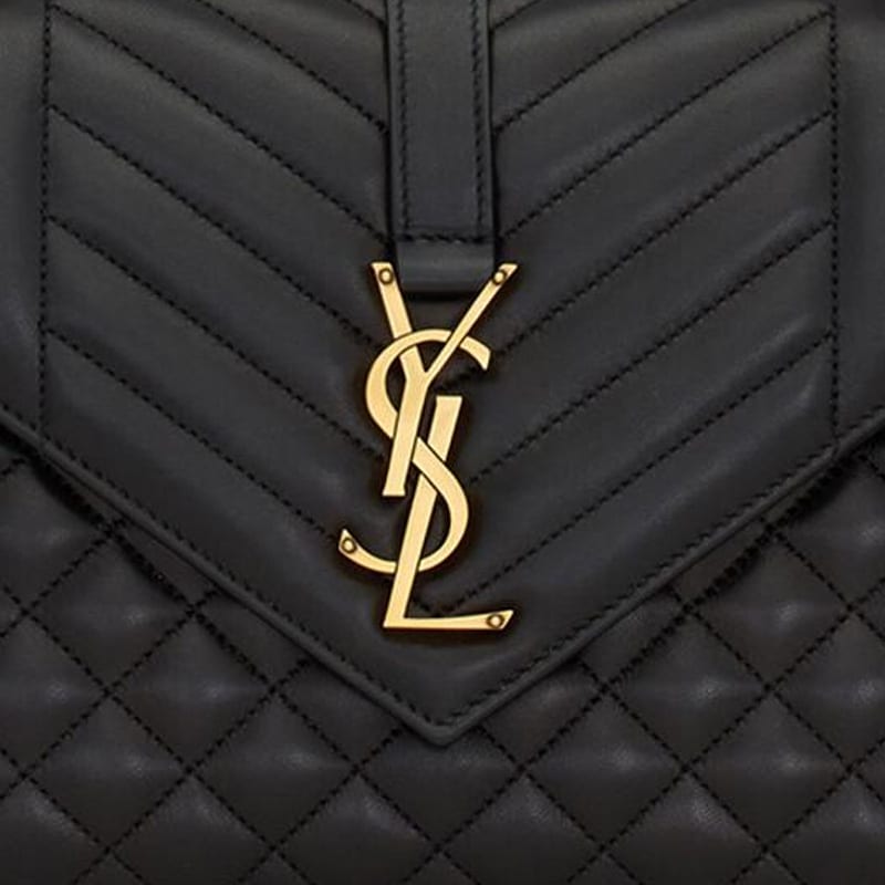 SAINT LAURENT ENVELOPEMATELASSE Lambskin Envelope Bag, Crossbody Bag, Shoulder Bag Medium Women's Black 600185-AACT7-1000