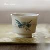 Hand Painted Tea Cup Blue and White Teacup High-feet Ceramic Retro Cup Puer for Tea Pair Porcelain Chinese Gift Jingdezhen Cups