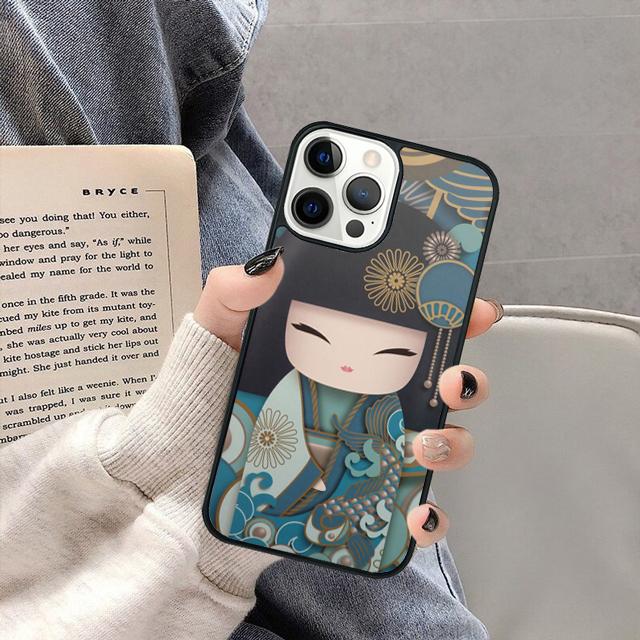 Japanese Keiko Kokeshi Doll Phone Case Cover for iPhone 17 Air 16 16e 15 13 14 11 12 Pro Max Plus coque fundas Shell