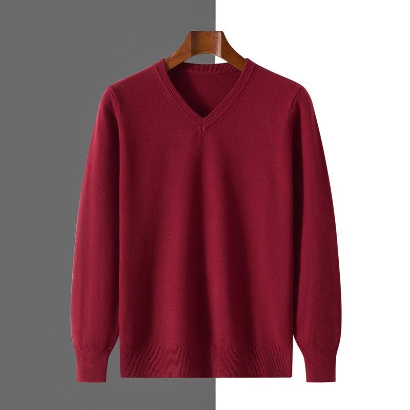 Men S V Neck Pullover Knit Sweater Casual Business Style