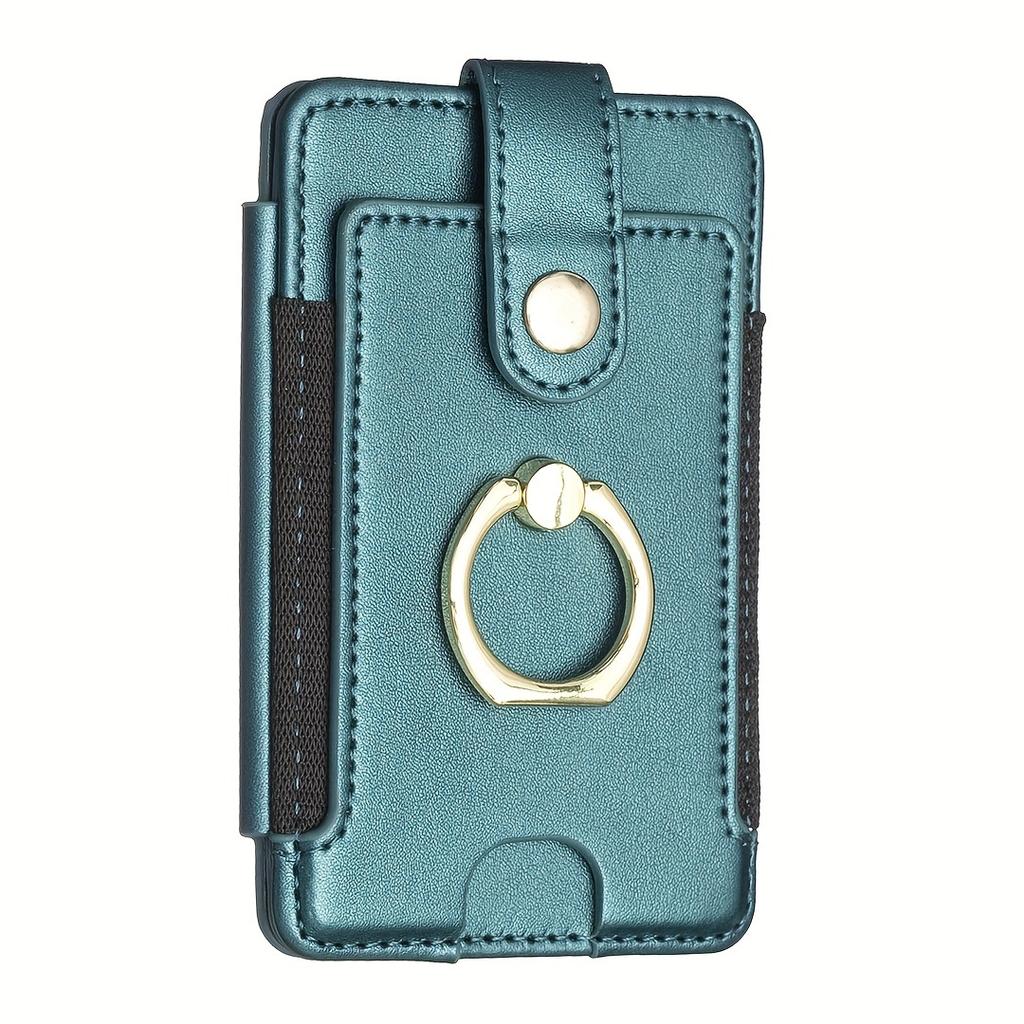 Universal Ring Small Card Holder Sticker Adhesive Mobile Phone Card Holder with Ring Buckle Compatible with All Smartphones Bag