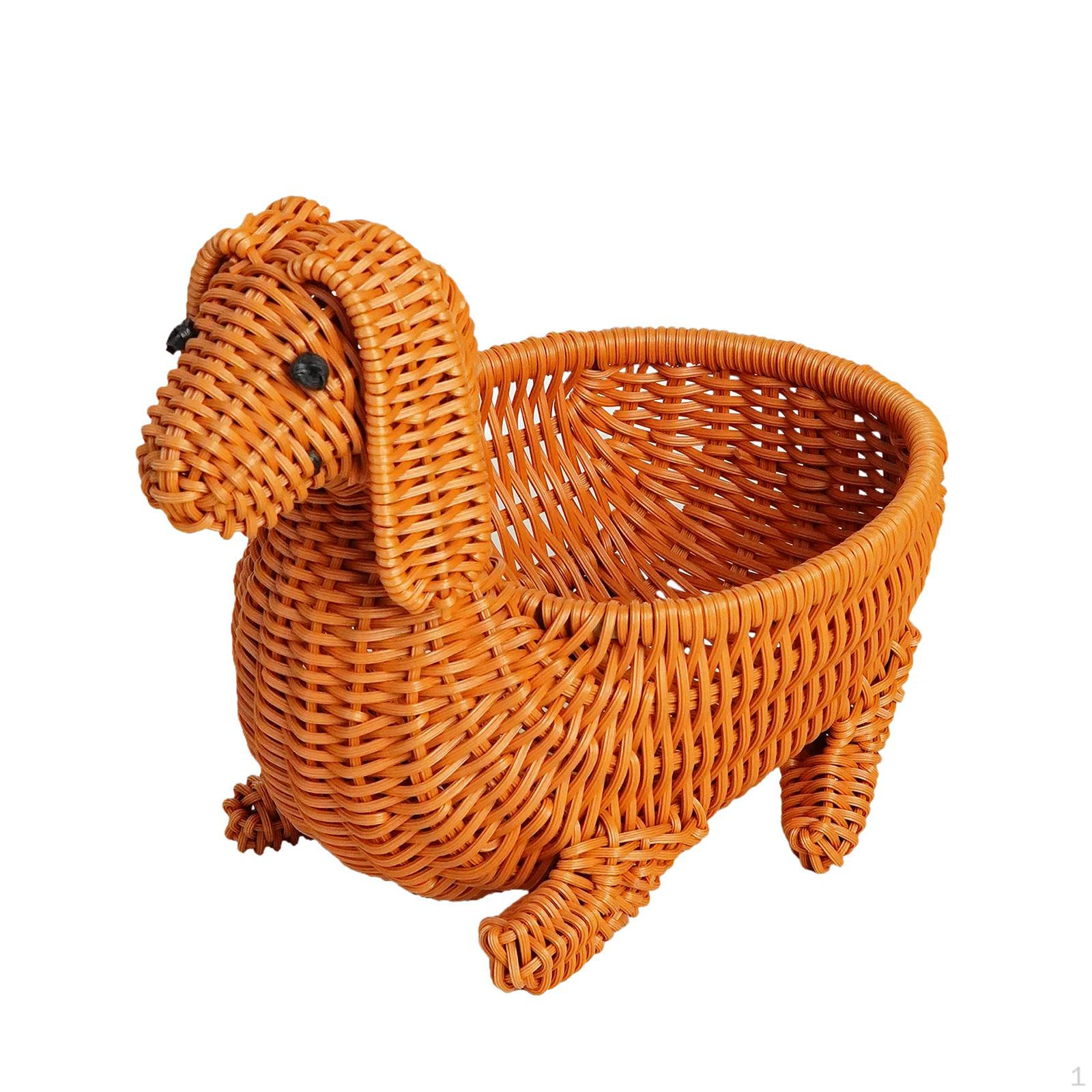Animal Shape Woven Basket Lightweight Home DecorationImitation Rattan Vegetables Basketfor Coffee Dog 1350₽