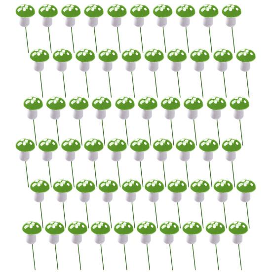 60 Pcs Foam Mushroom Miniatures Colorful Tiny Mushroom Figurines Miniature Mushroom Stakes